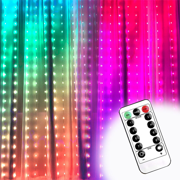 Tenda luminosa multicolore con 300 luci LED - Colorlights